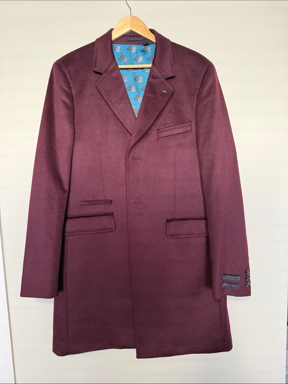 Ted Baker London Men's Wine Pea Coat